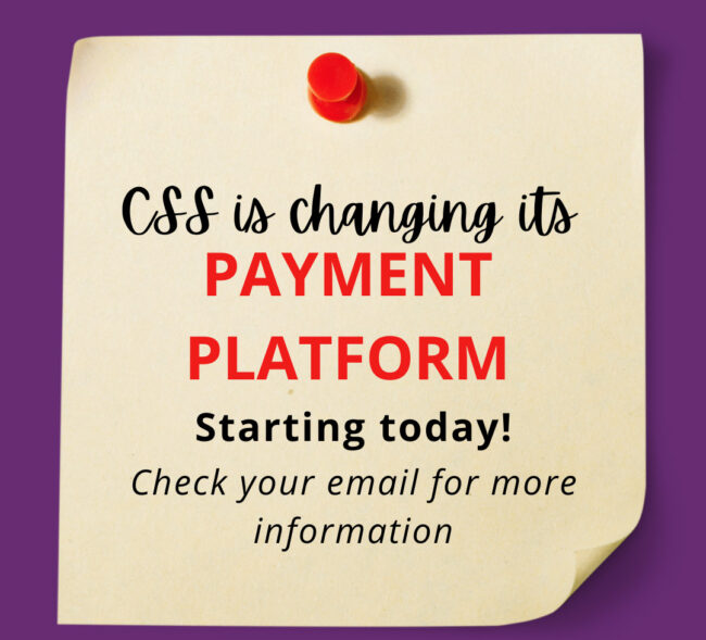 CSS-payment-platform We are changing our payment platform!